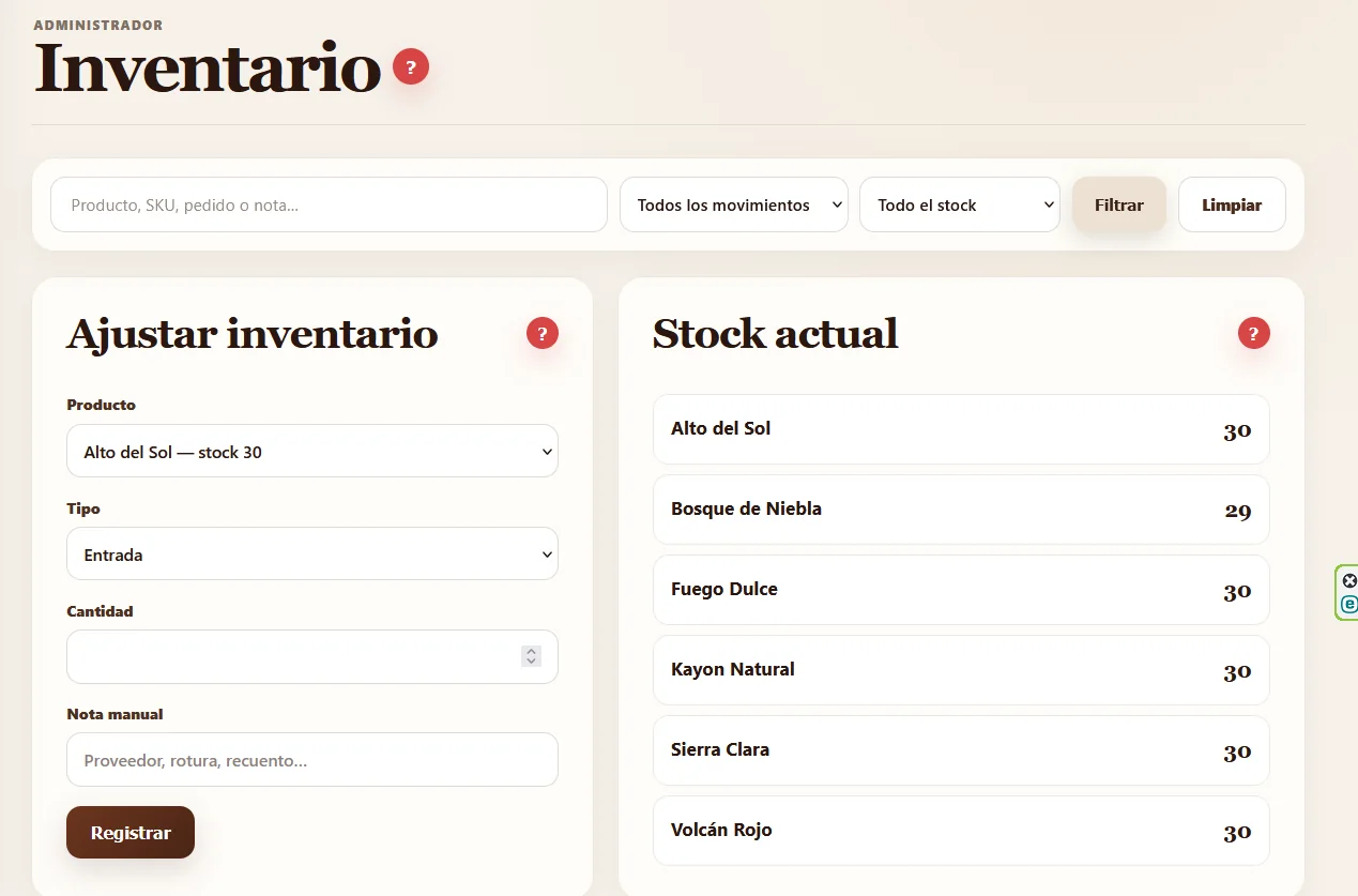 Control de inventario