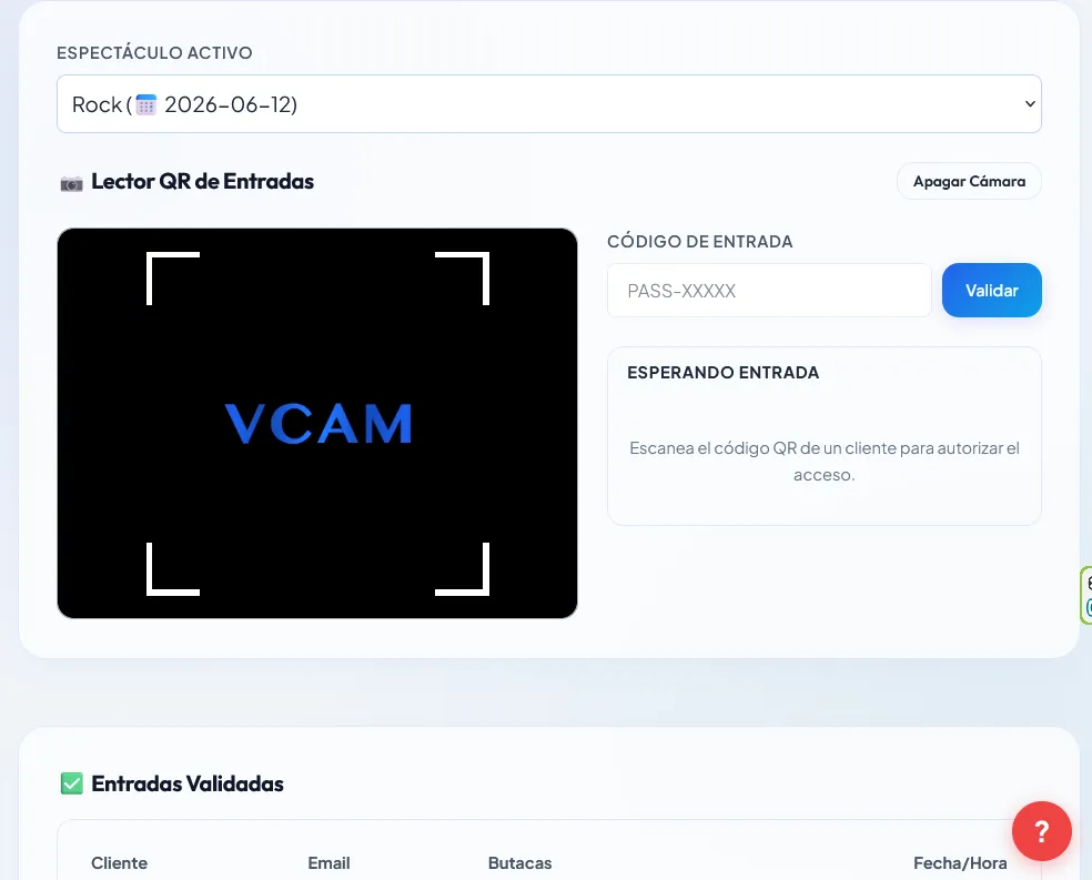 Lector QR de Entradas