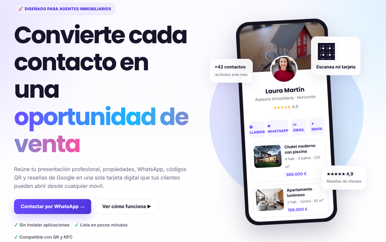 Vcard Inmobiliarias: presentación de la solución